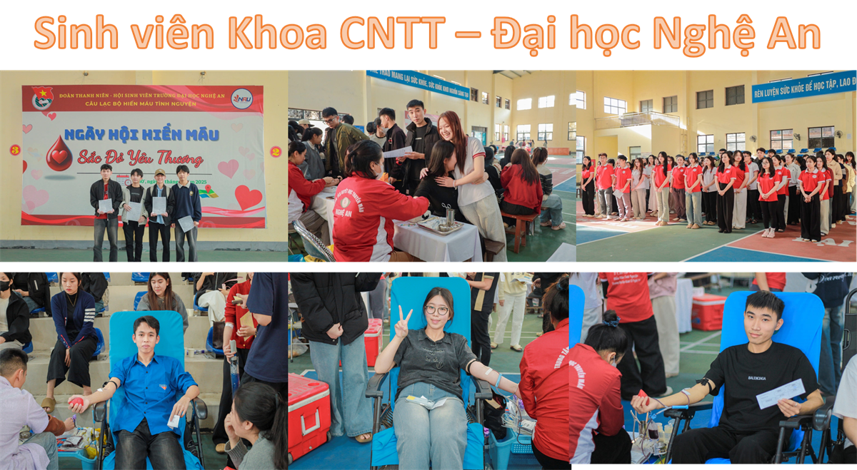 Khoa Công nghệ thông tin tích cực hưởng ứng Ngày hội Hiến máu “Sắc đỏ yêu thương” tại Trường Đại học Nghệ An