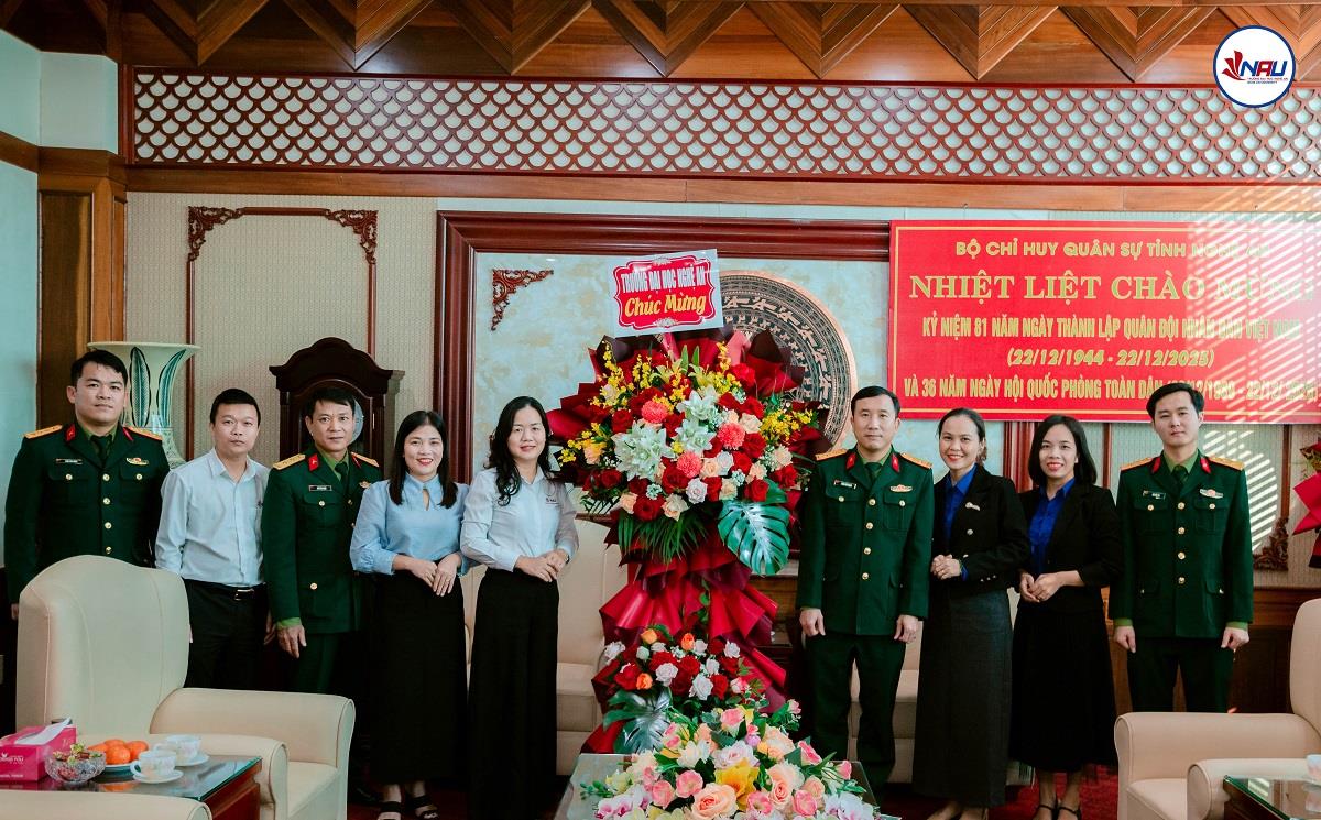 Trường Đại học Nghệ An thăm, chúc mừng các đơn vị quân đội nhân dịp kỷ niệm 81 năm ngày thành lập Quân đội Nhân dân Việt Nam
