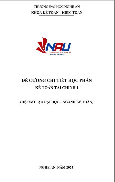 Đề cương chi tiết học phần Kế toán tài chính 1