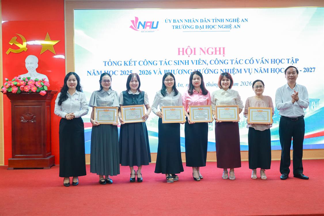 Trường Đại học Nghệ An tổ chức Hội nghị tổng kết công tác sinh viên và công tác cố vấn học tập năm học 2025 – 2026, triển khai nhiệm vụ năm học 2026 – 2027.