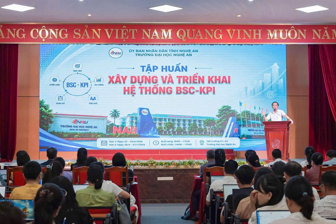 Trường Đại học Nghệ An triển khai xây dựng hệ thống BSC-KPI, thúc đẩy đổi mới quản trị và phát triển bền vững